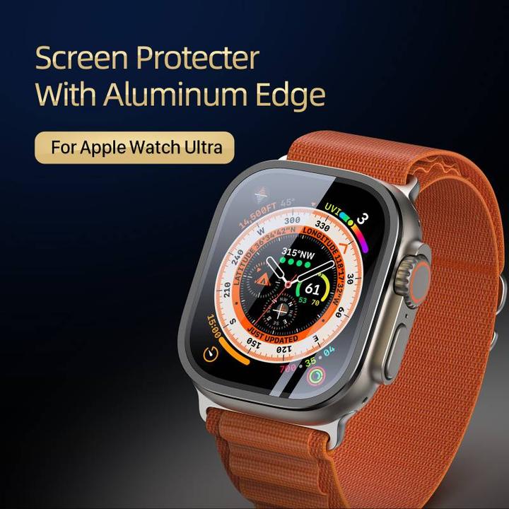 Produktbild Dux Ducis Flas gehärtetes Glas mit Aluminiumrahmen für Apple Watch Ultra 49 mm – Schwarz