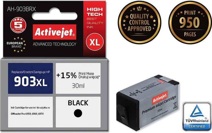 Actual product image Activejet AH-903BRX - Pigment based ink - black - HP - OfficeJet Pro 6950 - 6960 - (FC)