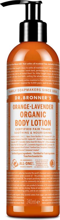 Actual product image Dr. Bronner's Organic Body Lotion Orange Lavender 240 ml (Body lotion, 240 ml)