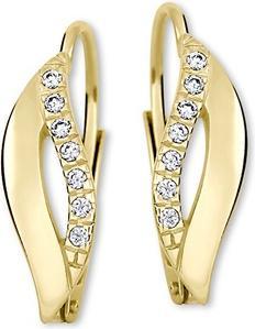 Brilio Elegant gold earrings with crystals 239 001 00552