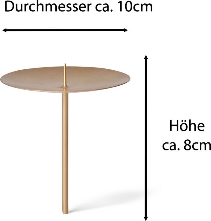 Image du produit Novaliv Lot de 12 bougeoirs avec épine 10cm GOLD Couronne de Noël Plat à bougie à piquer rond (10 x 10 x 10 cm)