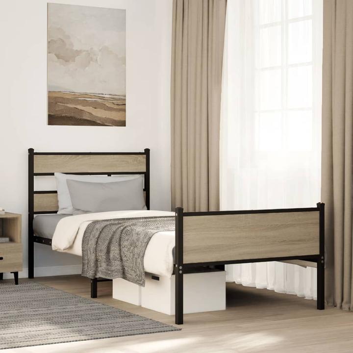 Produktbild VidaXL Bettgestell Bett Einzelbett ohne Matratze 90x190 cm Holzwerkstoff (90 x 190 cm)