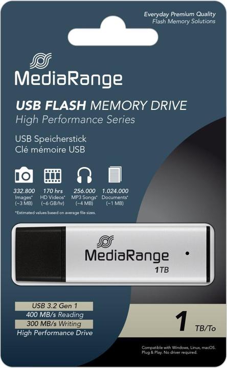 Actual product image MediaRange High Perf USB Stick 1tb (1000 GB, USB-A)