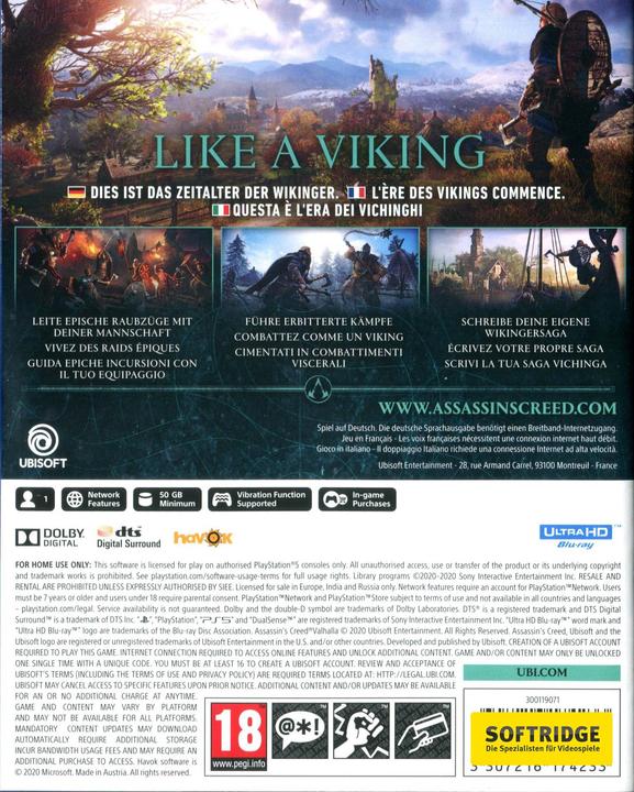 Image du produit Ubisoft Assassin's Creed Valhalla (PS5, Multilingue)