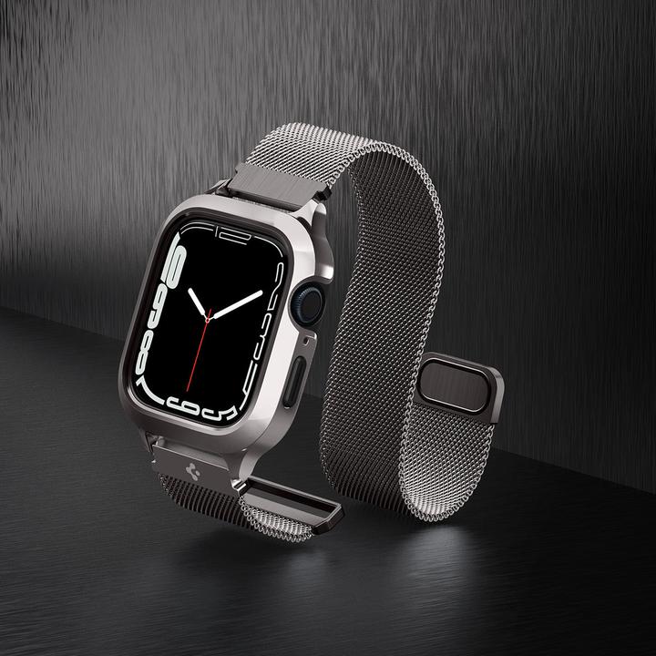 Actual product image Spigen METAL FIT "PRO" Apple Watch 7 / 8 (45MM) GRAPHITE
