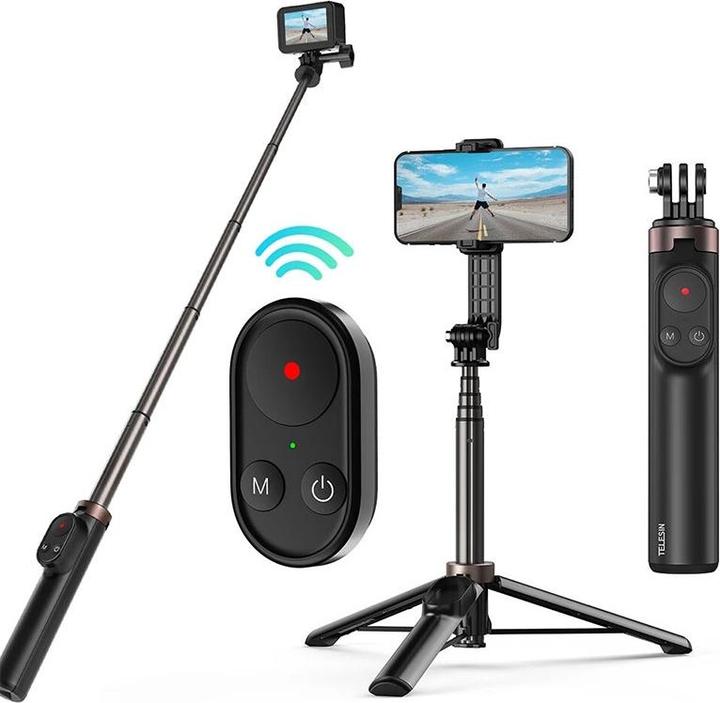 Actual product image Telesin Selfie stick for sport cameras with BT remote controller (TE-RCSS-001)