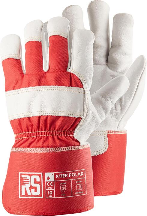 Actual product image RS Insulated gloves bull polar, docker type, size 10, red and white (10)