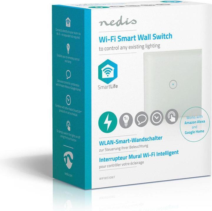 Produktbild Nedis WLAN Smart Lichtschalter (WIFIWS10WT) - Einfach