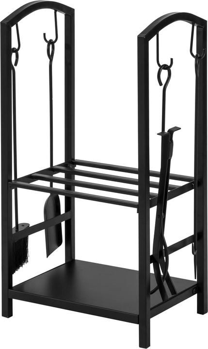 Actual product image SoBuy Firewood rack with 4-piece fireplace set