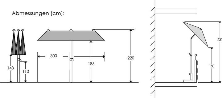 Produktbild Schneider Schirme Sonnenschirm Schneider Salerno 300x150 cm grün (1.50 m)