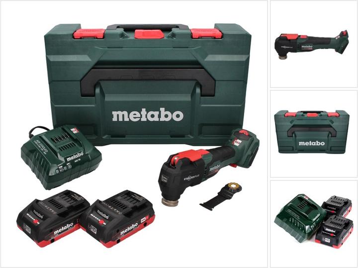 Metabo MT 18 LTX BL QSL Akku Multitool 18 V Brushless Starlock Plus + 2x Akku 4,0 Ah + Ladegerät + m