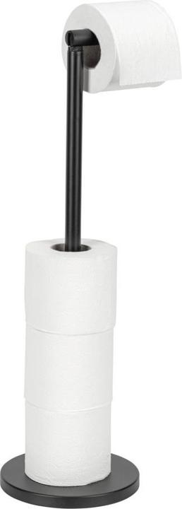 Actual product image Wenko Stand toilet roll holder 2 in 1 black with toilet roll holder, space-saving