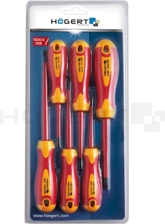 Actual product image Högert Screwdriver set 1000 V, 6 pcs., S2 steel (Cross recess)