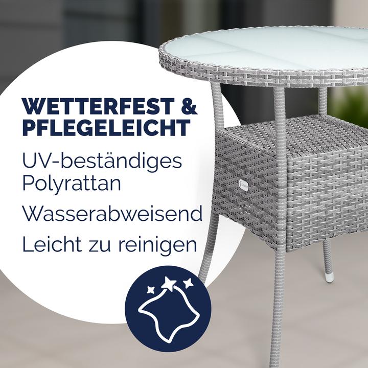 Produktbild Casaria Polyrattan Balkontisch (60 cm)