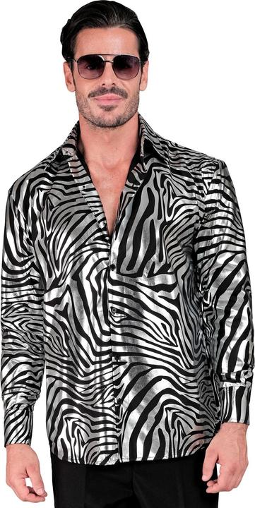 Image du produit Widmann Silbernes Animal Print Party Fashion Hemd (Hemd), L/Xl