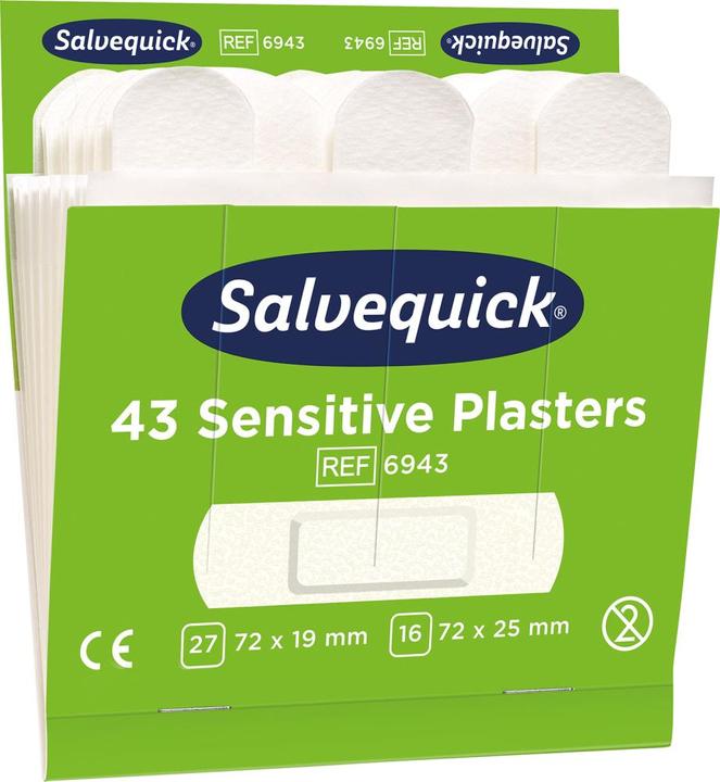 Söhngen Refill für SALVEQUICK, 6 VE Pflaster-Strips, Vlies, je 43 Stk, VE à 6 Stk (6 x)