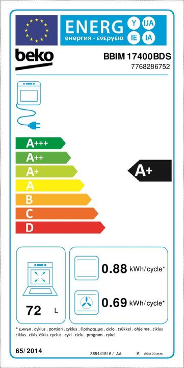 Energie-Label Beko BBIM17400BDS