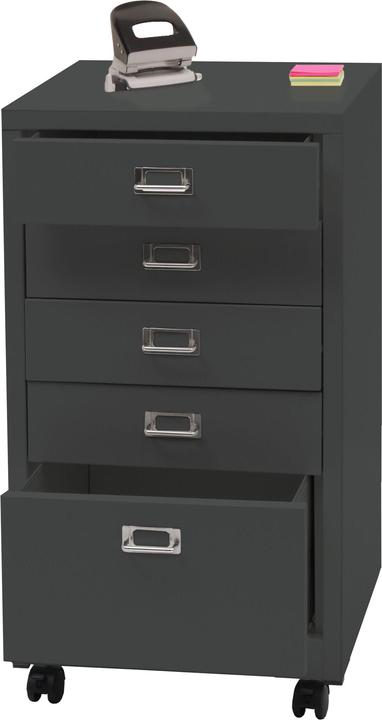 Image du produit Mendler Caisson roulant HWC-L49, métal 75x40x41cm 5 tiroirs, gris foncé