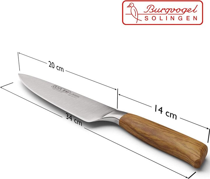 Produktbild Burgvogel Solingen Kochmesser 20cm, Olivenholz (20 cm)