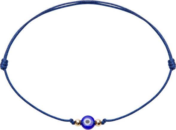 Immagine prodotto HCA Armband - "Magic Eye" - Blau (Occhi di plastica in tessuto, Sfere in acciaio inox, Senza allergie al nichel)