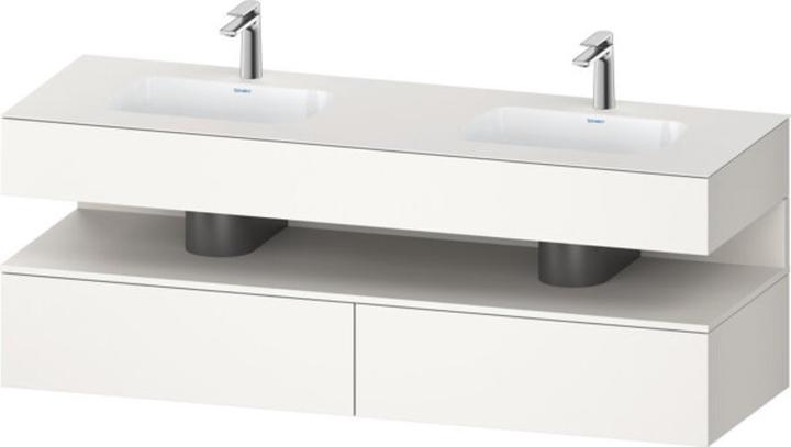 Actual product image Duravit Qatego built-in washbasin with console washbasin base, 1600x550x600mm, niche white supermatt