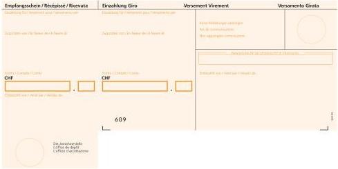 Actual product image BüroLine BESR payment slip Orange Bank payment (500 x)