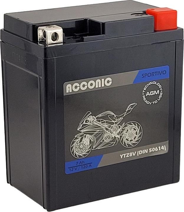 Produktbild Acconic Sportivo AGM YTZ8V Motorradbatterie 7 Ah 12V (DIN 50614) (12 V, 7 Ah)