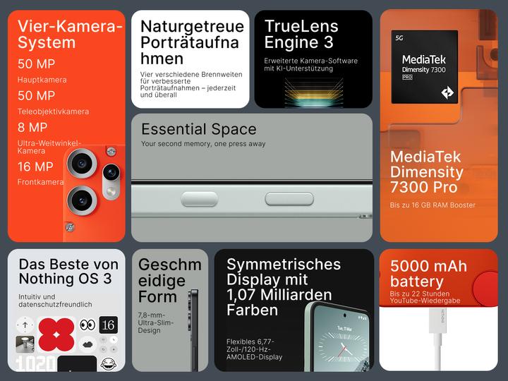 Productafbeelding CMF Telefoon 2 Pro (128 GB, Oranje, 6.77", Dubbele SIM, 50 Mpx, 5G)