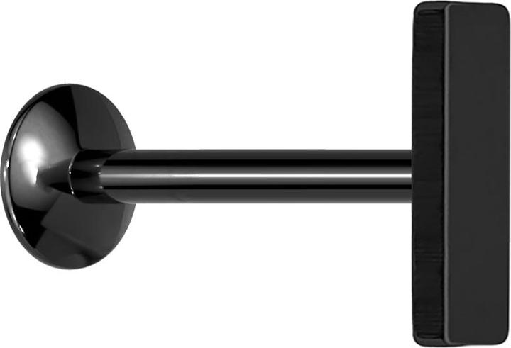 Produktbild Star Piercing Micro UFO Labret Innengewinde schwarz mit Balken (ohne Messing, Chirurgenstahl 316L)