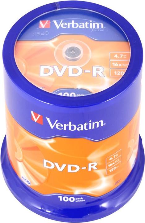 Immagine prodotto Verbatim DVD-R, 16x, 4,7 GB, 100 mandrini (100 x)