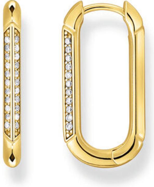 Produktbild Thomas Sabo Creolen Ankerelement mit weissen Steinen vergoldet (925er Silber)