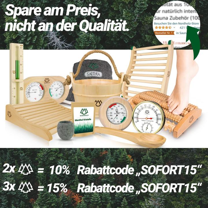 Actual product image Nordholz Sauna bucket with trowel, Nordic spruce