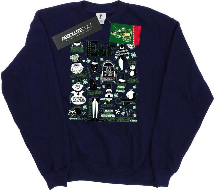 Actual product image Elf Womens/Ladies Infographic Poster Sweatshirt (L)