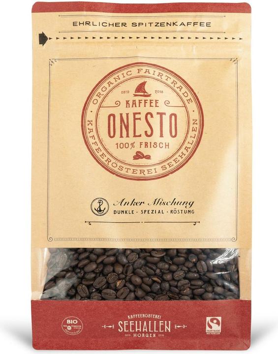 Actual product image Onesto Coffee beans organic anchor blend 1 kg (1000 g, Medium roast)