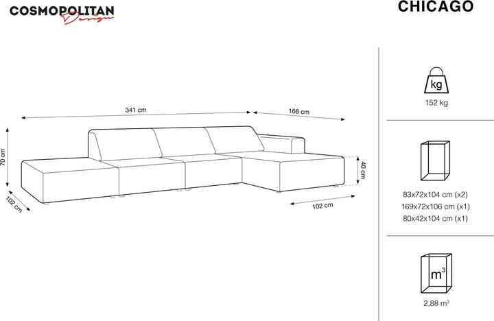 Image du produit Cosmopolitan Design Chicago (Canapé d'angle)