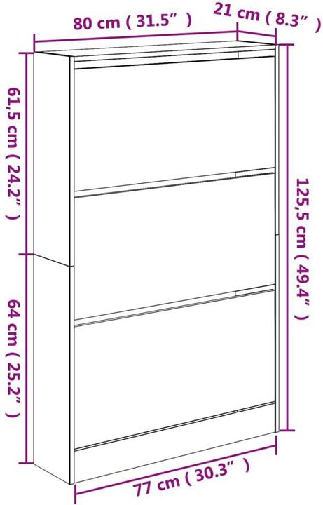Image du produit VidaXL Nalani (80 x 21 x 125.5 cm)