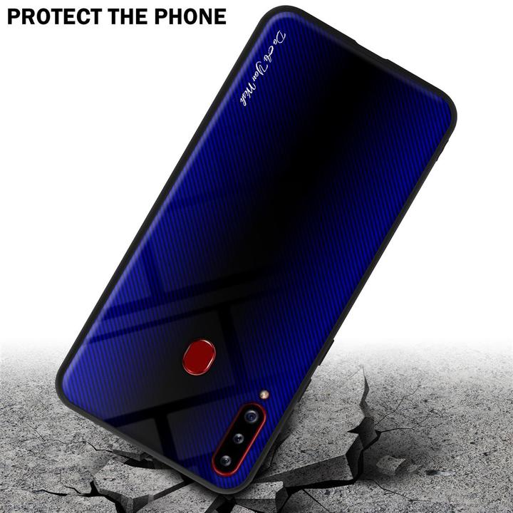 Actual product image Cadorabo TPU Striped Glass Cover (Samsung Galaxy A20s)