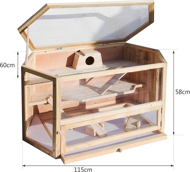 Image du produit Wiltec XXL cage pour rongeur 1150x600x580mm en bois cage pour hamster cage pour souris