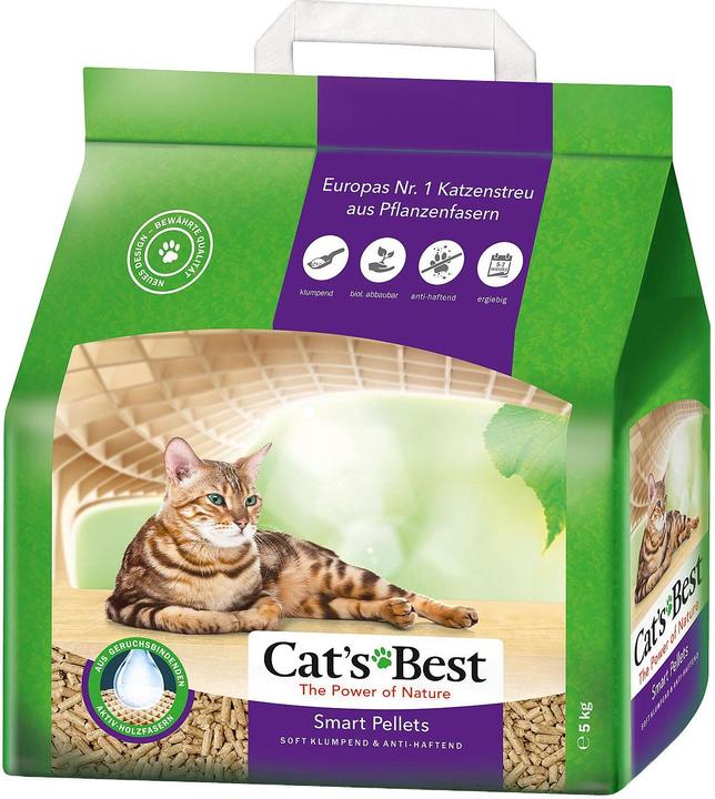 Actual product image Cat's Best Smart Pellets (Neutralizing, Non-dusting, Biodegradable, Fast absorbing, Clumping, 5 kg)
