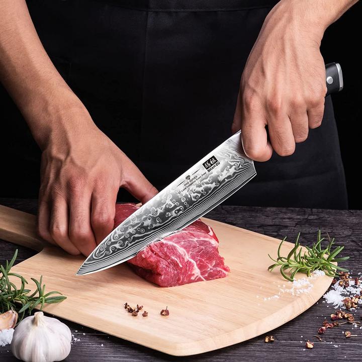 Actual product image Shan Zu Damascus knife (20 cm)