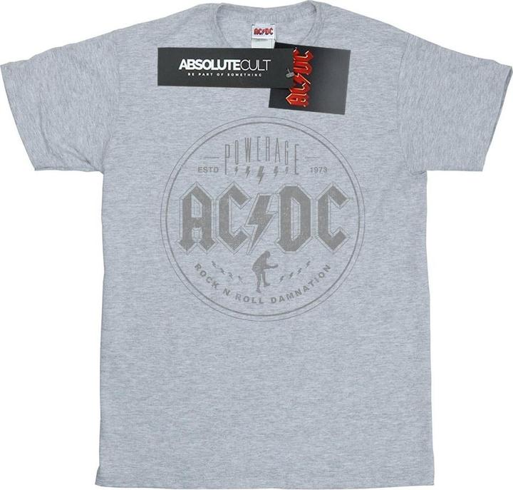 AC/DC Mädchen Rock N Roll Damnation TShirt aus schwarzer Baumwolle