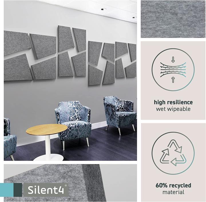 Actual product image Silent4 Sound absorber, Little16 (1.35 m2), Dark grey (16 pcs.)