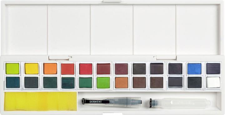 Actual product image Derwent Inktense Paint 24 Pan Palette (603054) (White)