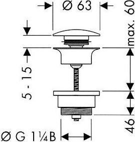 Actual product image Keuco Drain fitting Push-Open 1 1/4inch xd= 63mm vc