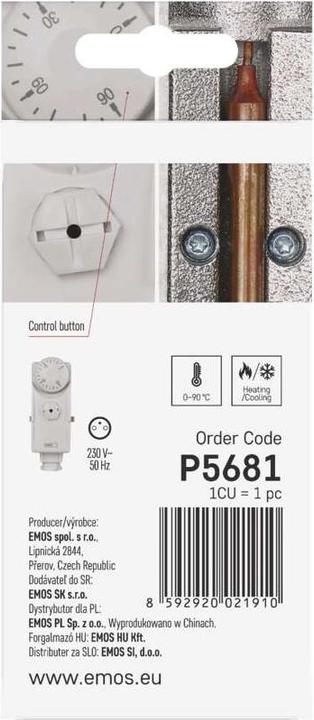 Produktbild Emos Anlege-Thermostat P5681, manuell