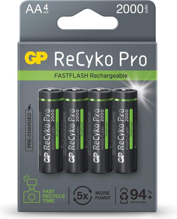 Immagine prodotto GP Batteries ReCyko Pro AA/Mignon (4 pz., AA, 2000 mAh)