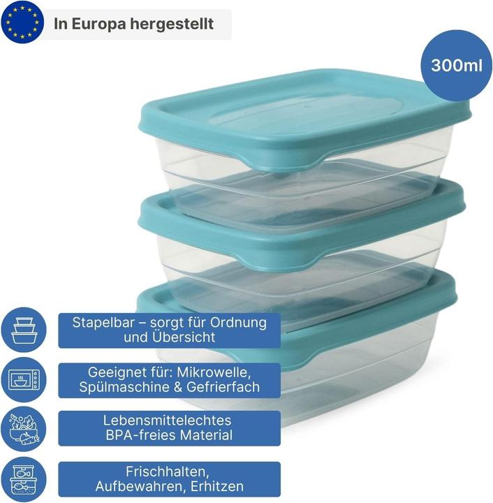 Image du produit Hobby 3er-Set Aufbewahrungsdosen Frischhaltedosen Vorratsdosen Stapeldosen (0.30 l)