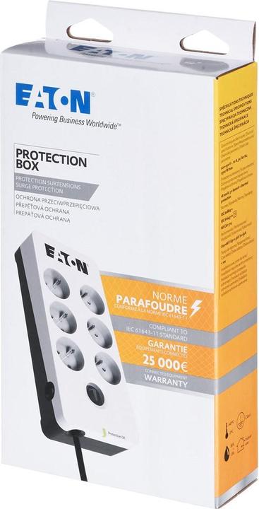 Actual product image Eaton Overvoltage protection PB6F (6 x UTE, 10 A, white) (6 x, CEE 7/5, 1.50 m)