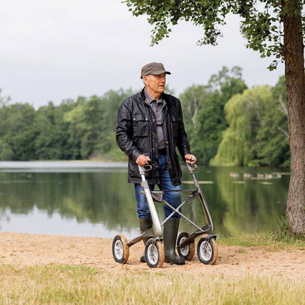 Actual product image Russka Rollator Carbon Overland metallic green
