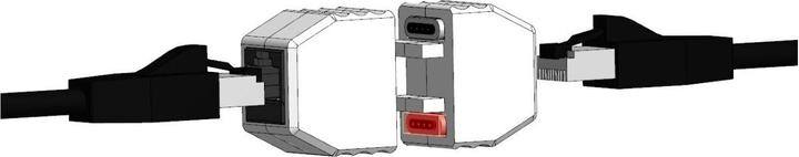 Actual product image Allnet RJ45 magnetic fuse coupling, ejector socket, PoE-capable, up to 10 GBit (Network coupling)